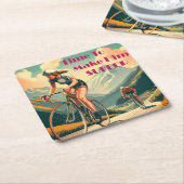 Zeit, ihm das Fahrrad zu nehmen Rechteckiger Pappuntersetzer (angewinkelt)