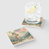 Zeit, ihm das Fahrrad zu nehmen Steinuntersetzer (Seitenansicht)