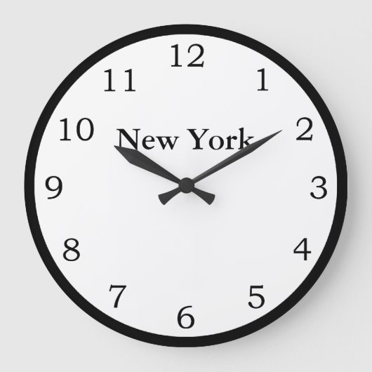 Zeit in New York Große Wanduhr (Vorderseite)