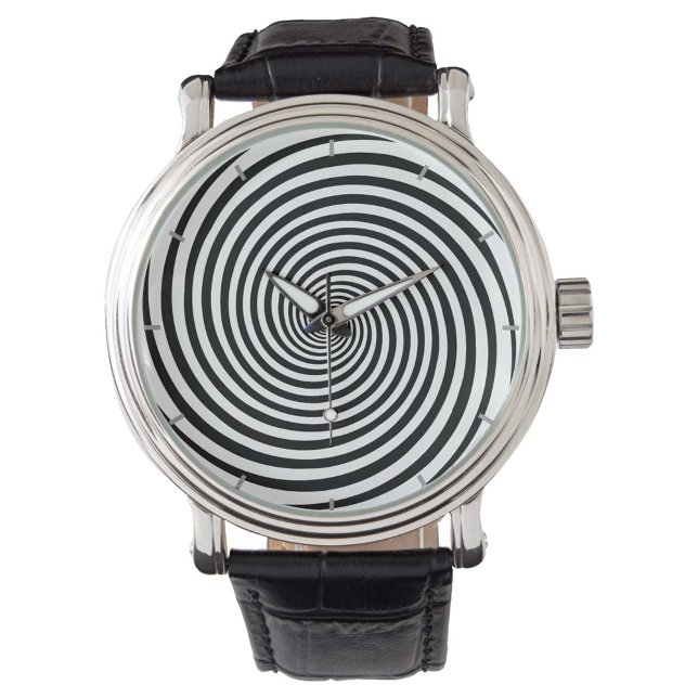 Zeit ist eine Geisteskrankheit Hypnose Spirale Armbanduhr (Time will never feel the same with our black and white Hypnosis spiral wristwatch.)