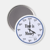 Zeit ist Geld - Blue Clock Face Magnet (Vorderseite/Rückseite)