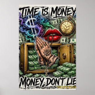 Zeit ist Geld — Geld lügt nicht (Farbe) Poster