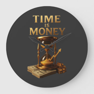 Zeit ist Geld Kraftvolles Motivationsdesign Große Wanduhr