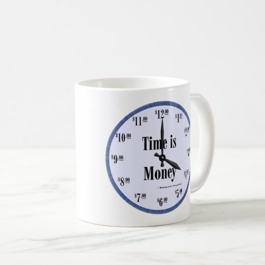 Zeit ist Geld - Tasse Blue Clock Face (VorderseiteRechts)