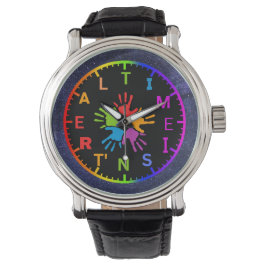 Zeit ist nicht wirklich psychedelisch/sternförmig armbanduhr