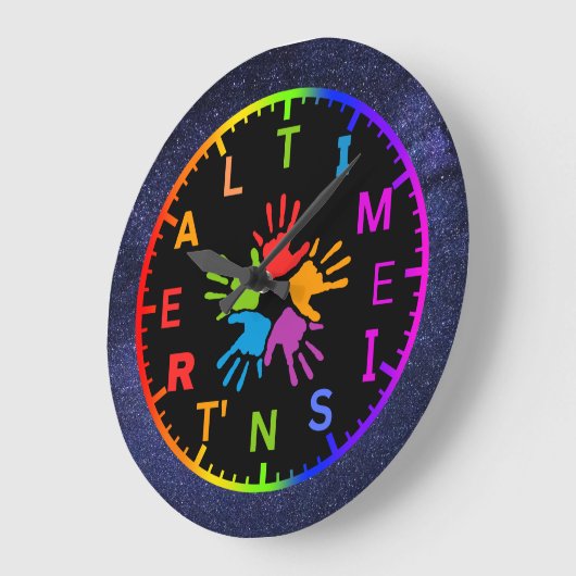 Zeit ist nicht wirklich psychedelische Uhr/Sternen Große Wanduhr (Winkel)