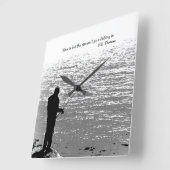 Zeit ist nur der Strom Quadratische Wanduhr (Winkel)