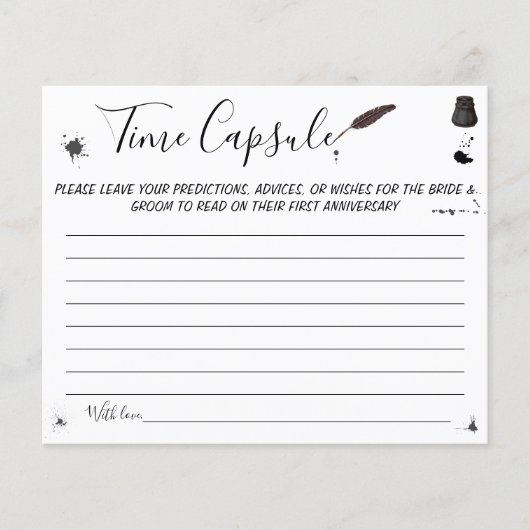 Zeit Kapselhinweis für eine Karte mit Brautparty (Vorne)