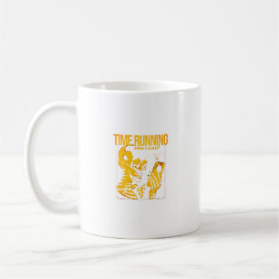 Zeit läuft Minimalistische Uhr & Lebenskonzept  Kaffeetasse