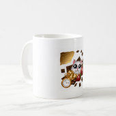 Zeit, Leckereien und Whiskers Kaffeetasse (Vorderseite Links)