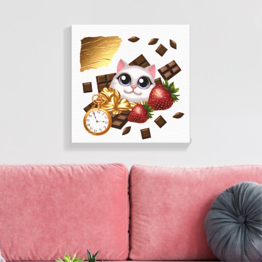 Zeit, Leckereien und Whiskers Leinwanddruck (Insitu (Wohnzimmer))