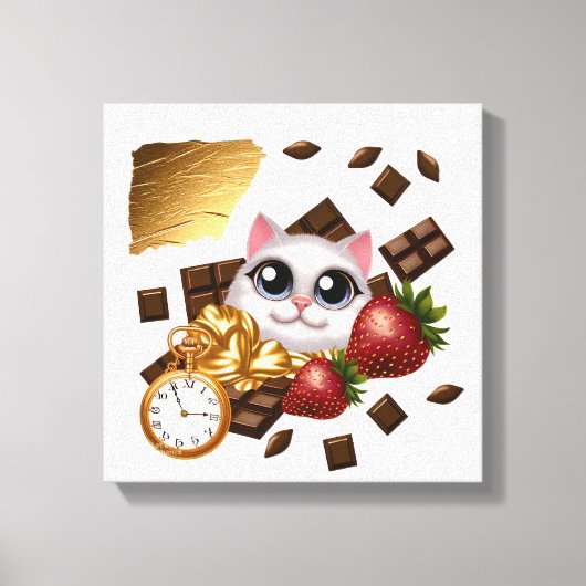 Zeit, Leckereien und Whiskers Leinwanddruck (Vorderseite)