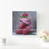 Zeit, Macarons zu essen Quadratische Wanduhr (Zuhause)