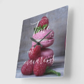 Zeit, Macarons zu essen Quadratische Wanduhr (Winkel)