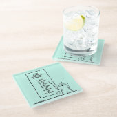 Zeit-Management Glasuntersetzer (Schrägansicht)