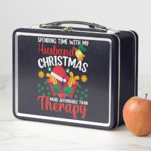 Zeit mit dem Ehemann auf Weihnachten Funny Sant Metall Brotdose