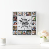 Zeit mit der Familie ist jede Sekunde wert Quadratische Wanduhr (Zuhause)