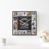 Zeit mit der Familie ist jeden zweiten Platz wert Quadratische Wanduhr (Zuhause)