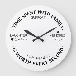 Zeit mit der Familie verbracht Große Wanduhr