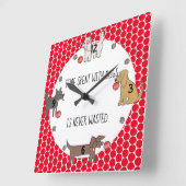 Zeit mit Hunden nie verschwendet whimsical Hund Ar Quadratische Wanduhr (Winkel)
