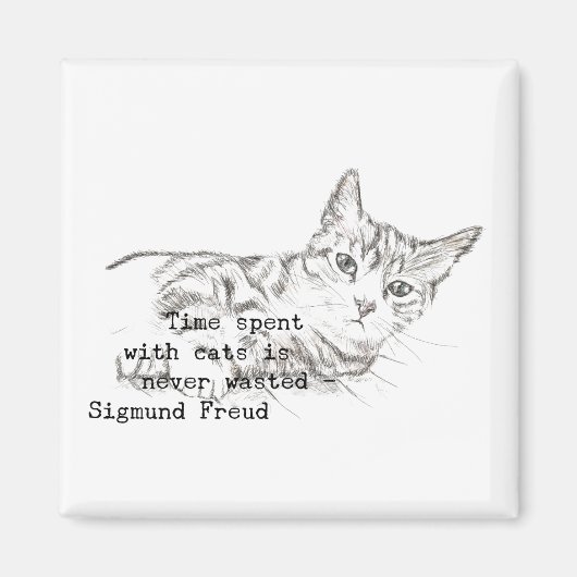 Zeit mit Katzen verbracht. . . Magnet (Vorne)