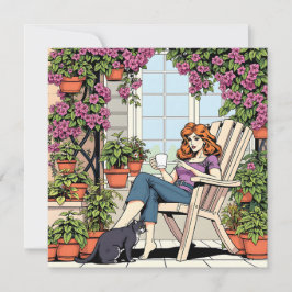 Zeit mit meinem Katzen, Kaffee und Pflanze verbrin