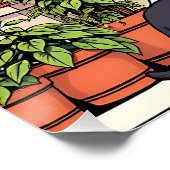 Zeit mit meinem Katzen, Kaffee und Pflanze verbrin Poster (Ecke)