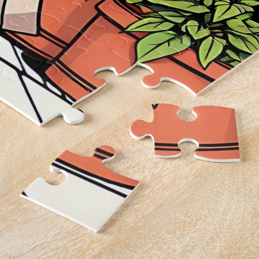 Zeit mit meinem Katzen, Kaffee und Pflanze verbrin Puzzle (Seite)