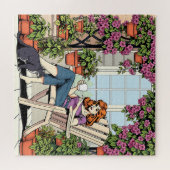 Zeit mit meinem Katzen, Kaffee und Pflanze verbrin Puzzle (Horizontal)