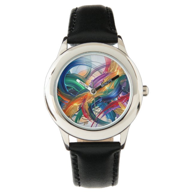 Zeit, neu interpretiert als Kunstuhr Armbanduhr (Vorderseite)