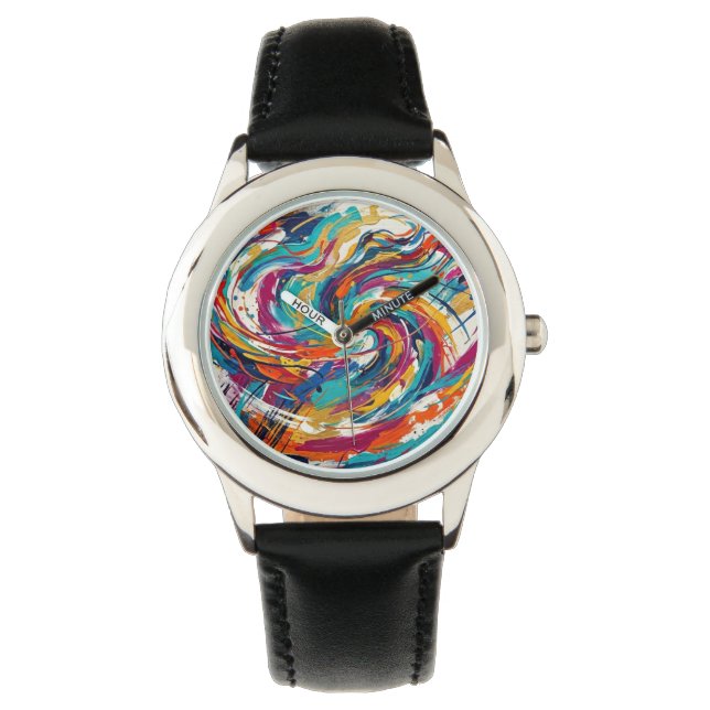 Zeit, neu interpretiert als Kunstuhr Armbanduhr (Vorderseite)