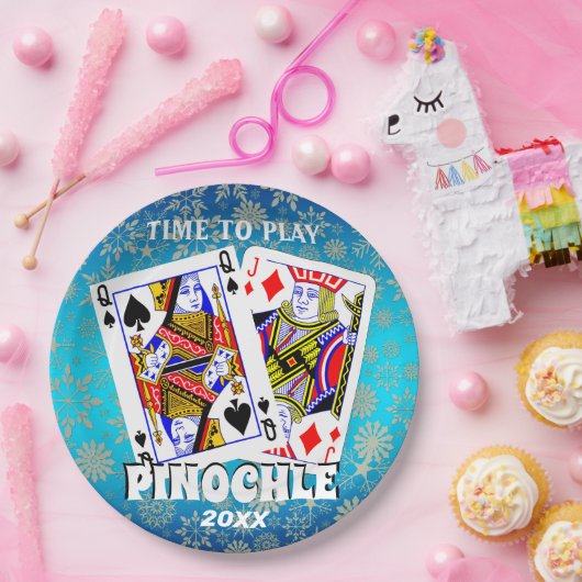 Zeit, Pinochle zu spielen Pappteller (Party)