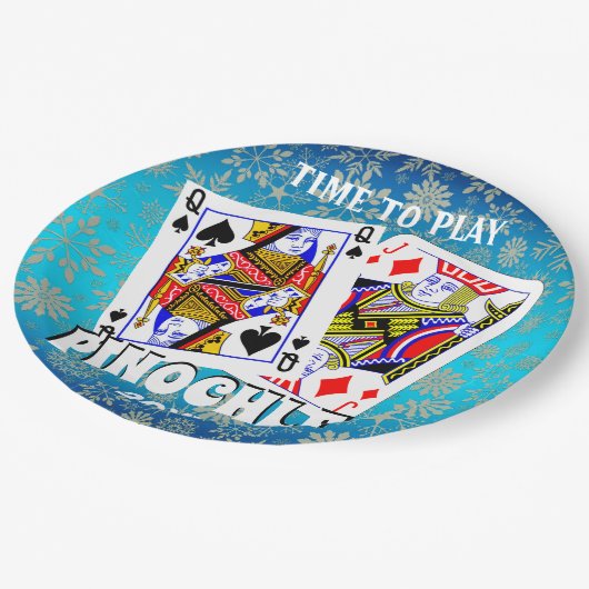 Zeit, Pinochle zu spielen Pappteller (Schrägansicht)