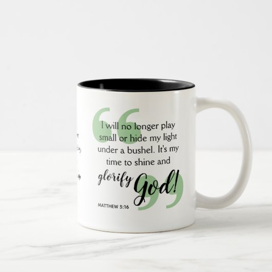 ZEIT, Positives Christliches Affirmationscoffe zu Zweifarbige Tasse (Rechts)