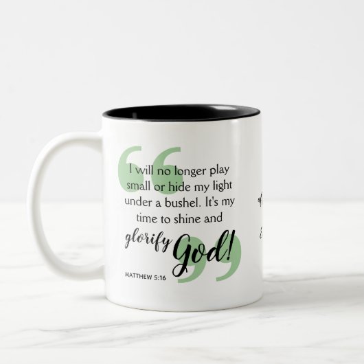 ZEIT, Positives Christliches Affirmationscoffe zu Zweifarbige Tasse (Links)