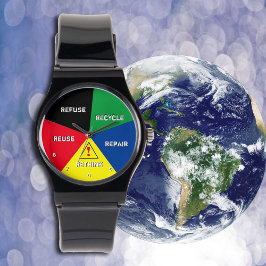 Zeit Rett Planet ! Recyceln, Wiederverwenden, ReFu Armbanduhr