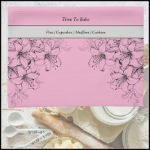Zeit, rosa und schwarze Küchentücher zu backen