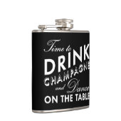 Zeit, schwarze Flasche Champagne zu trinken Flachmann (Rechts)