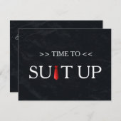 Zeit, Schwarzen Chalk Board Red Krawatte zu erfüll Einladung (Vorne/Hinten)