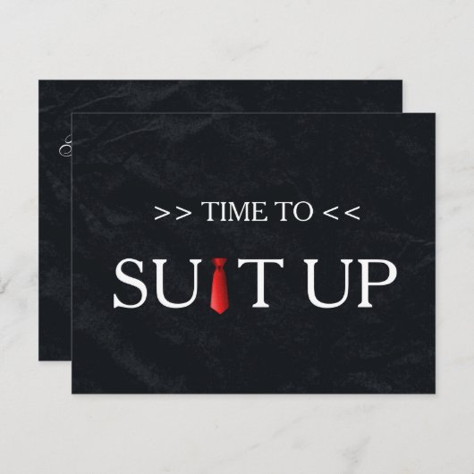 Zeit, Schwarzen Chalk Board Red Krawatte zu erfüll Einladung (Vorne/Hinten)