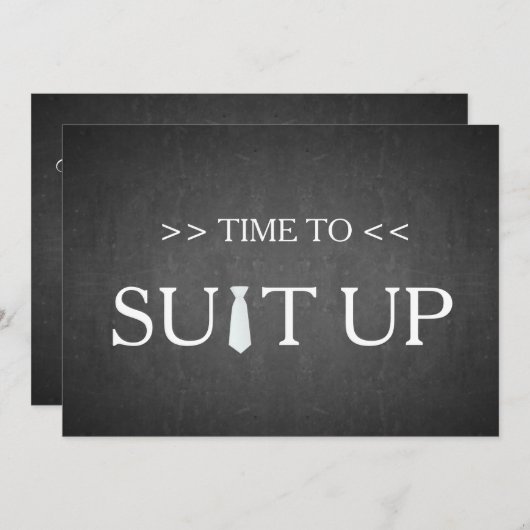 Zeit, Schwarzen Chalk Board Red Krawatte zu erfüll Einladung (Vorne/Hinten)