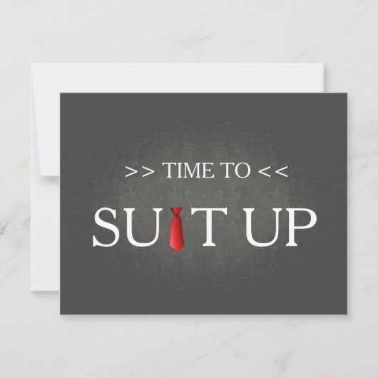 Zeit, Schwarzen Chalk Board Red Krawatte zu erfüll Einladung (Vorderseite)