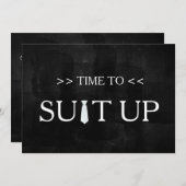 Zeit, Schwarzen Chalk Board Red Krawatte zu erfüll Einladung (Vorne/Hinten)