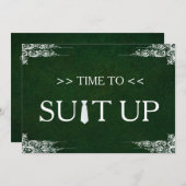 Zeit, Schwarzes Chalk Board Swirl Einladung (Vorne/Hinten)