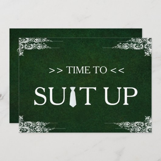 Zeit, Schwarzes Chalk Board Swirl Einladung (Vorne/Hinten)