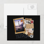 "Zeit" - Scrapbook/Collage Postkarte (Vorne/Hinten)