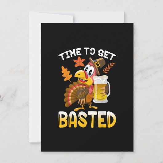 Zeit, sich die lustige Türkei Erntedank zu bekomme Einladung (Vorderseite)