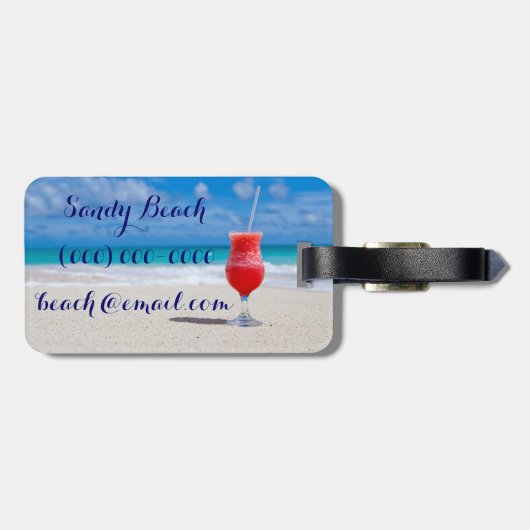 Zeit, sich tropisches Getränk zu entspannen Gepäckanhänger (Rückseite horizontal)