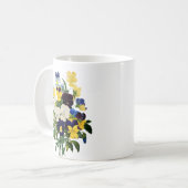Zeit, Stiefmütterchen, Geschenk für sie, Gärtner Kaffeetasse (Vorderseite Links)