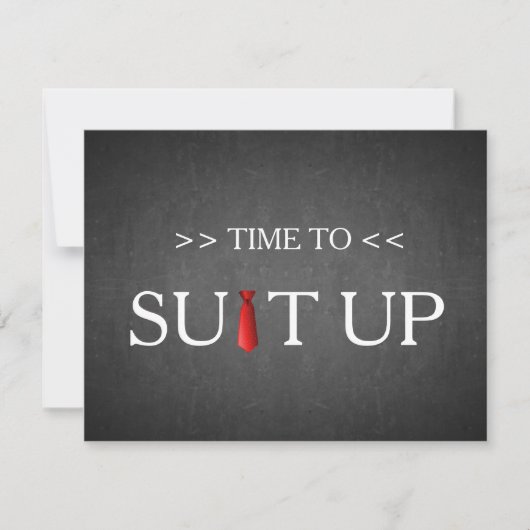 Zeit Suitup zur schwarzen Einladung (Vorderseite)